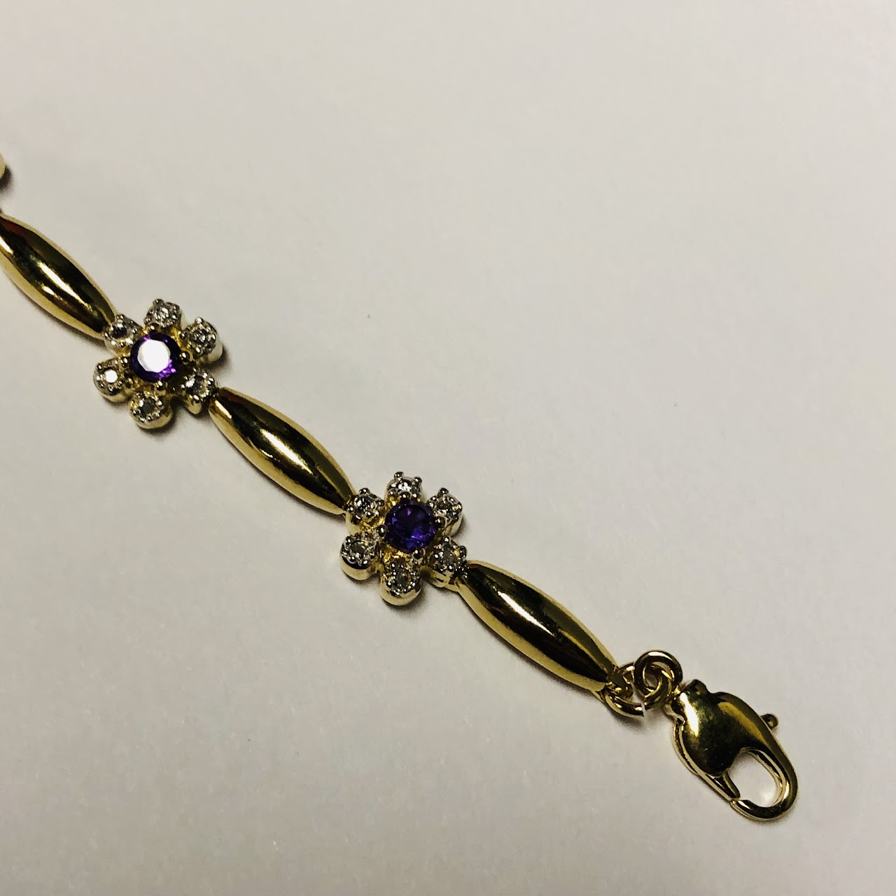 Diamond and Amethyst Vermeil Bracelet