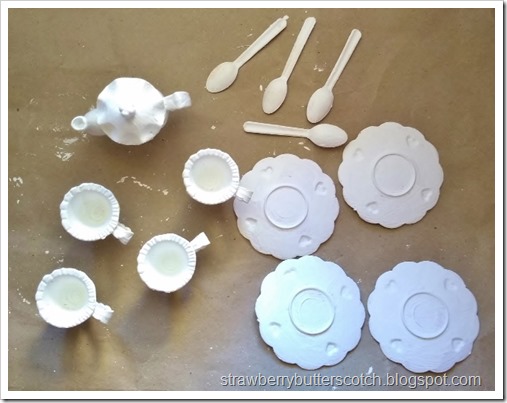 Paint the pieces with 1-2 coats of white paint as a base.  Let dry  between coats.