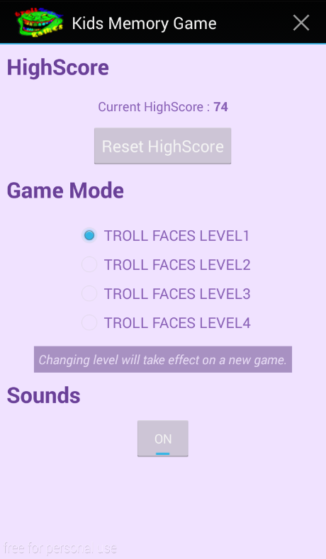    TROLL MEMORY GAMES- screenshot  