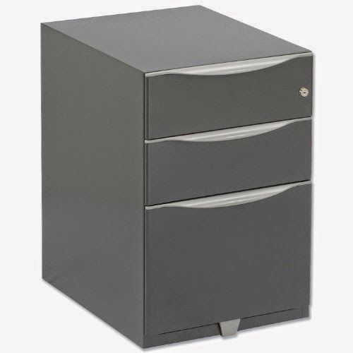 Trexus Filing Pedestal Steel Tall Under-desk 3 Drawer Foolscap W420xD564xH645mm Grey