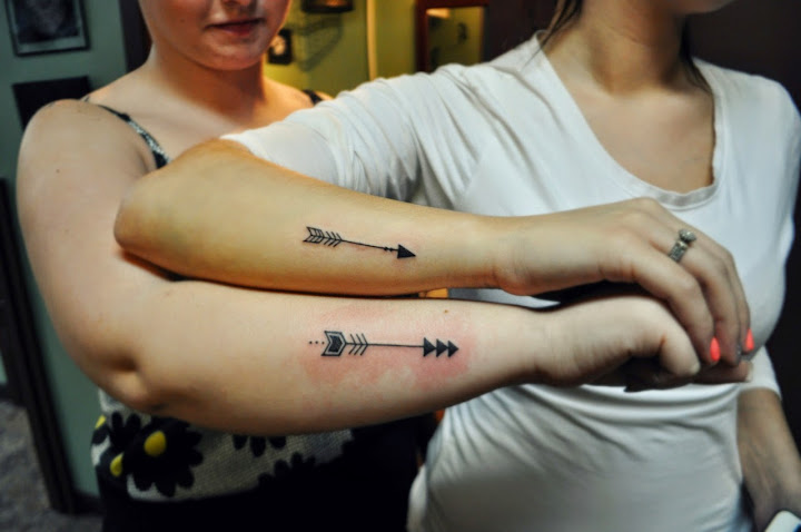 arrow tattoos fit best friends arms