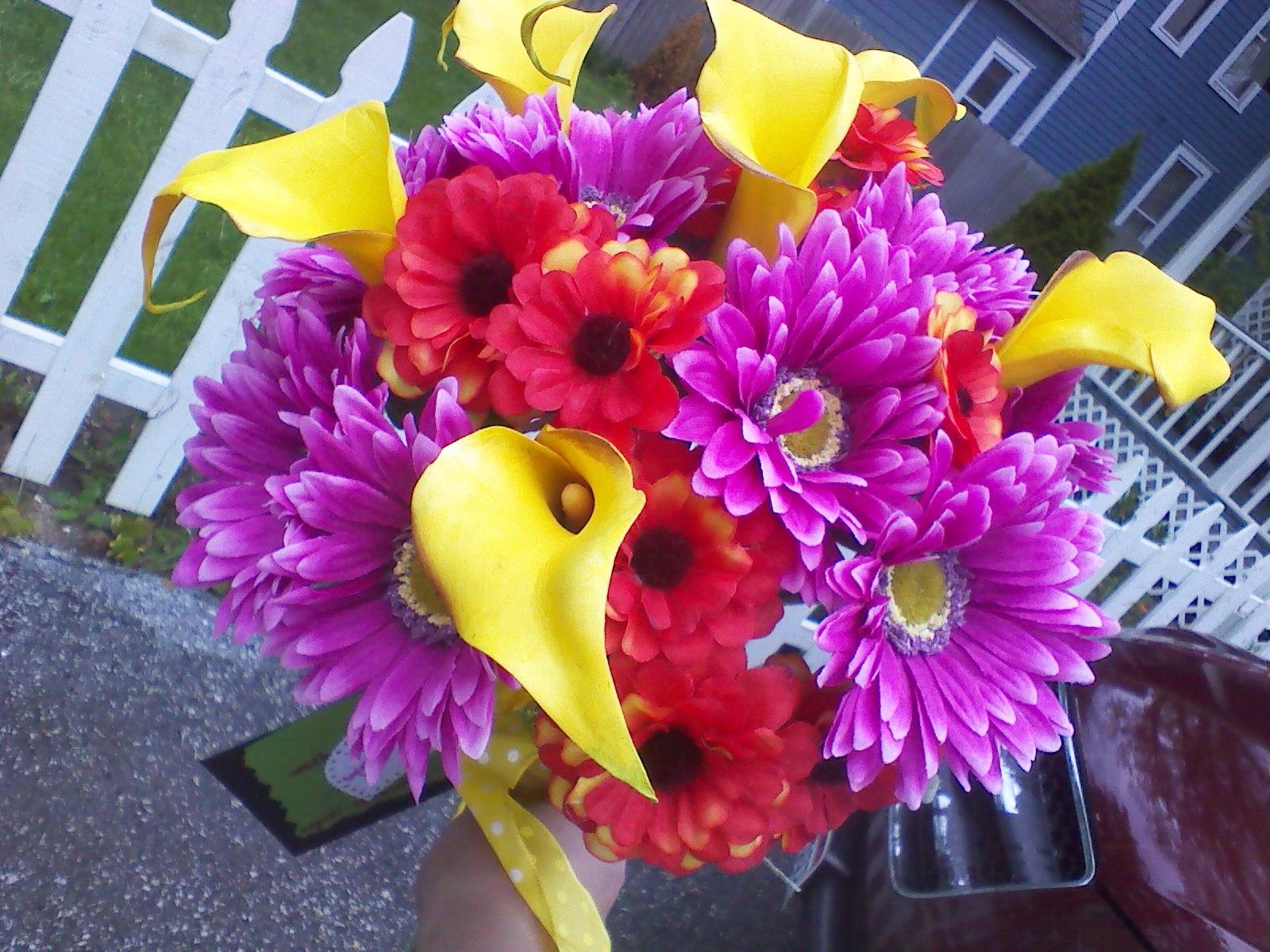 wedding orange gerber daisy