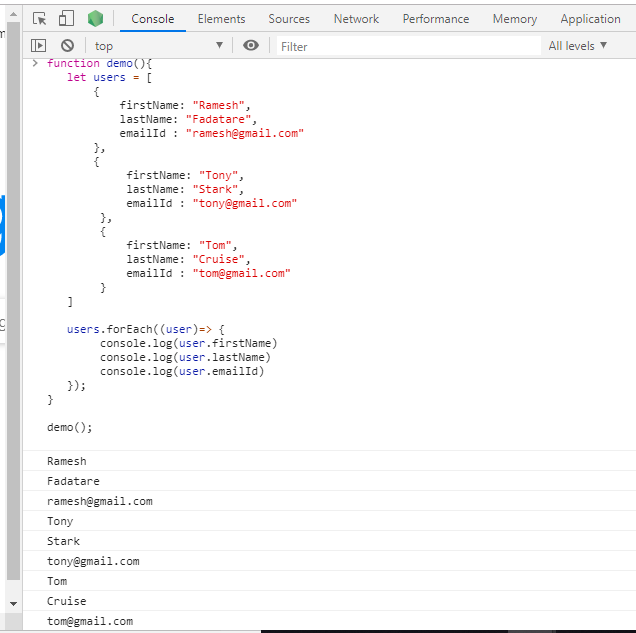 Loop Or Iterate Through Array Of Objects In Javascript