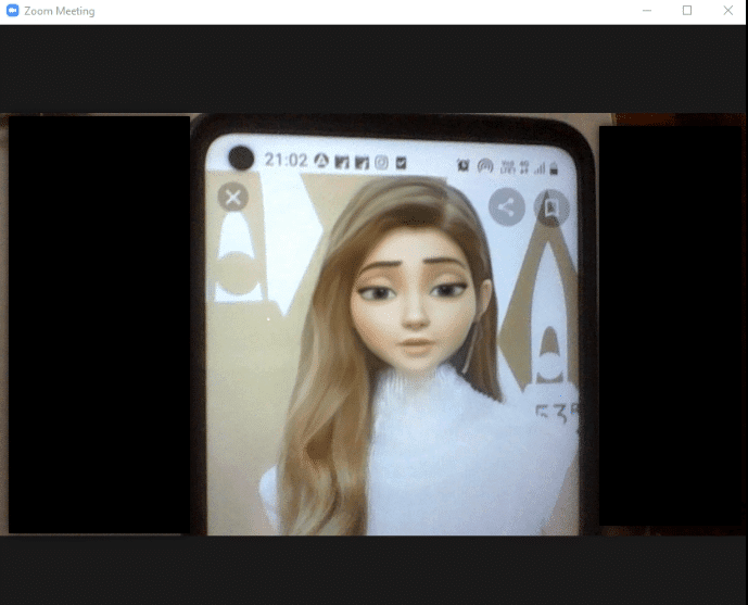 visage avec le filtre Snap que vous avez choisi lors de votre appel Zoom