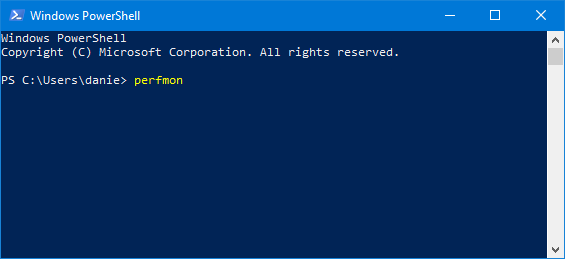 Inicie el Monitor de rendimiento en PowerShell