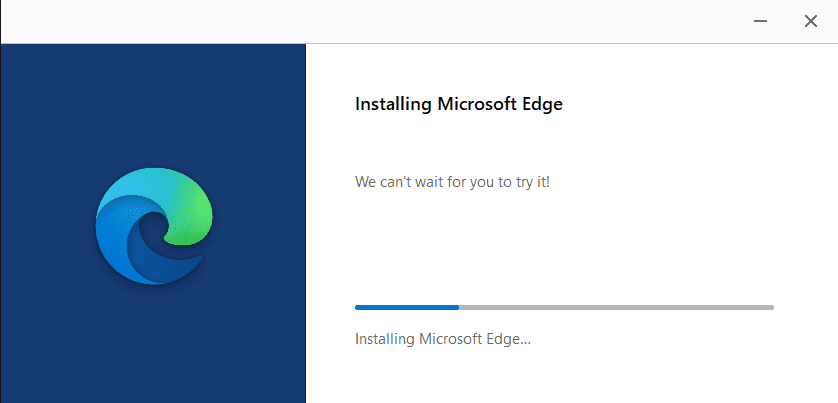 instalando microsoft edge.  Arreglar VIOLACIÓN DE ACCESO DE ESTADO en Chrome