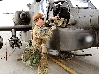 After his break he will return to Wattisham airfield in Suffolk, where his Army Air Corps squadron is based, to train for promotion from co-pilot to pilot.(Getty Images)