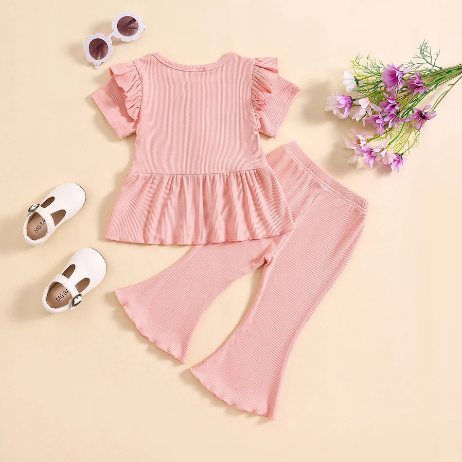 Dames Short Sleeve Rok Lange Bell-bottom Broekpak Een stijlvolle combinatie voor een elegante look. Ideaal voor werk, vrije tijd of een avondje uit.
