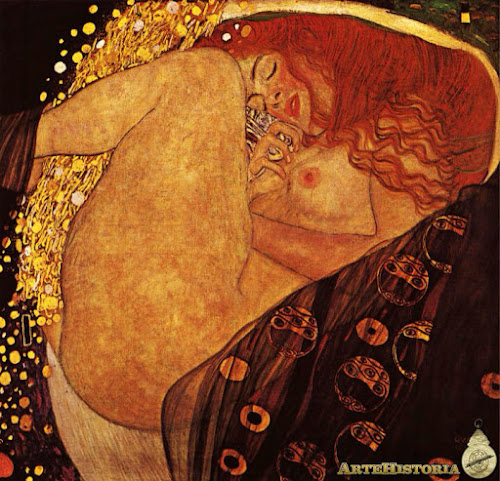 Danae y Zeus, por Klimt