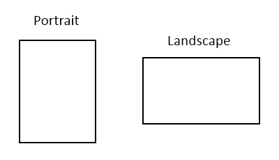 Orientation des pages Portrait et Paysage