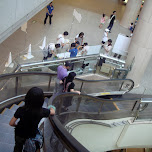 cool curving escalators in Yokohama, Japan 