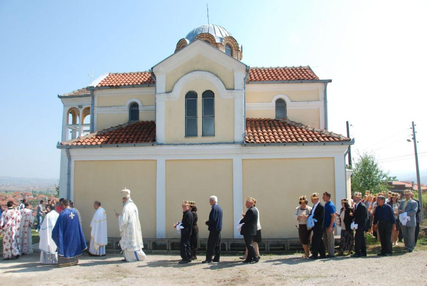 Group church wedding of