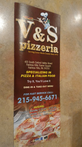 Pizza Restaurant «V & S Pizzeria», reviews and photos, 415 S Oxford Valley Rd, Fairless Hills, PA 19030, USA