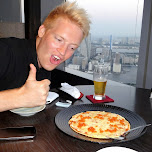 ready to feast on ikura (fish eggs) pizza in Shinagawa, Japan 