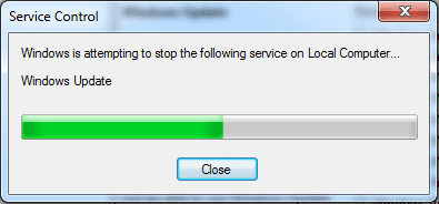 Recibirá un mensaje, "Windows está intentando detener el siguiente servicio en la computadora local..."
