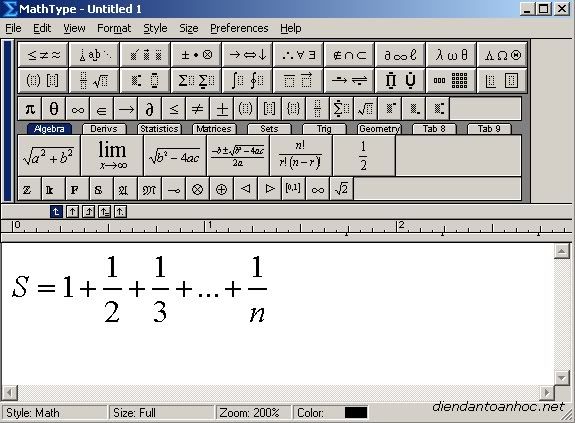 Cách dùng Mathtype cho các bạn học Toán A1 M5