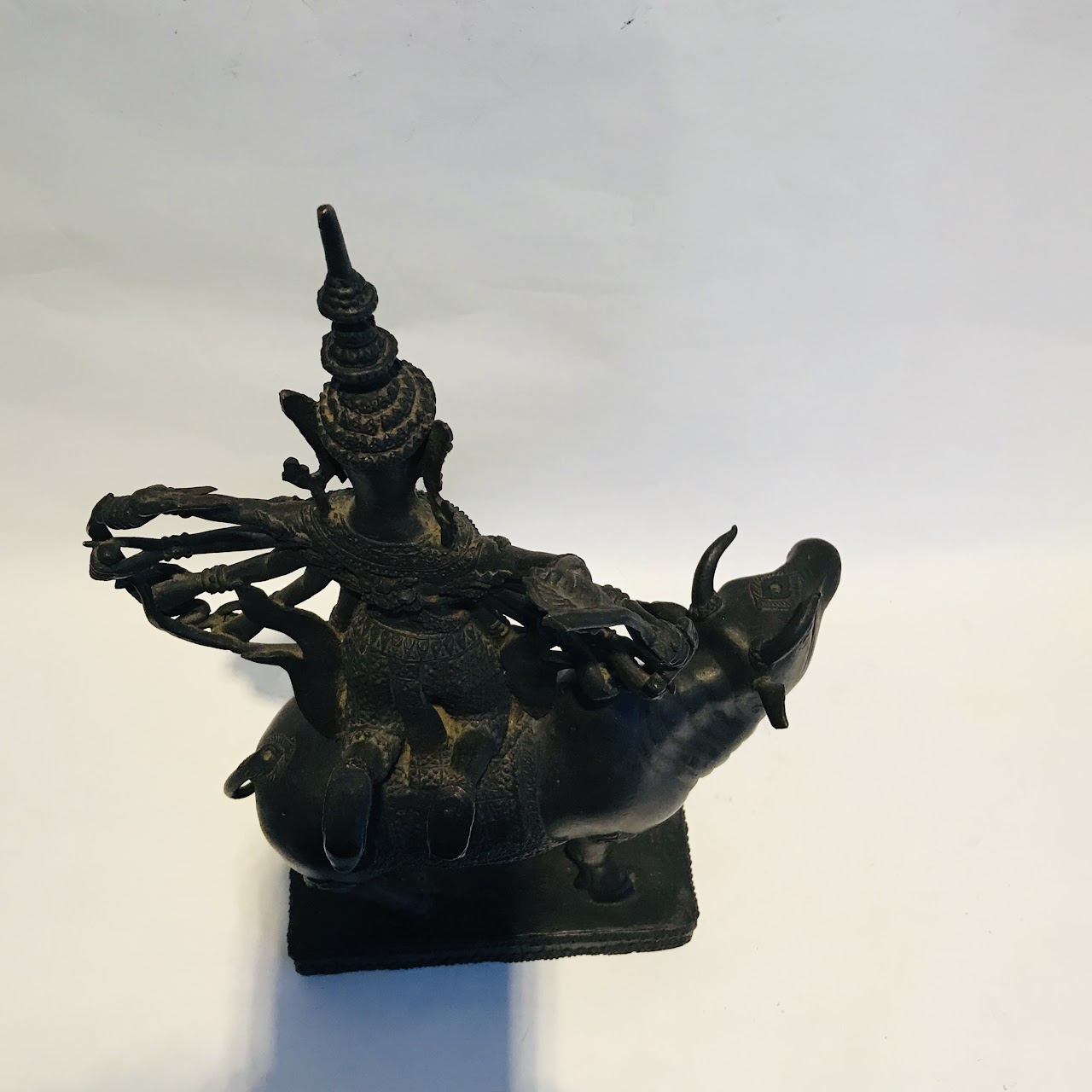 Shiva and Bull Cast Brass Statue