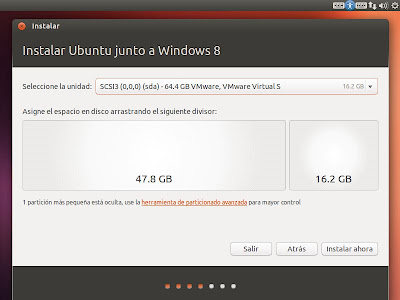 Instalar Linux Ubuntu Desktop 13.04 en un PC con Windows 8, arranque dual