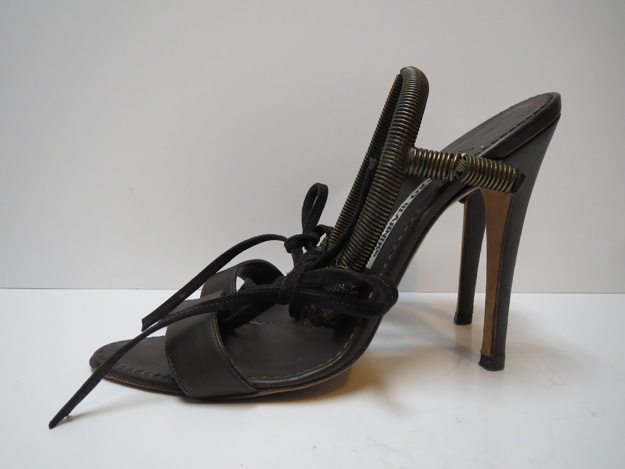 Manolo Blahnik Leather and Brass Sandals