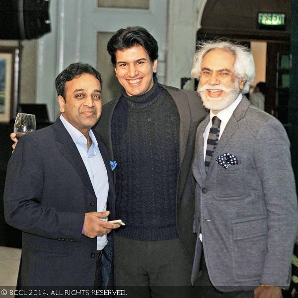 Nalin Gupta, Rishi Tej and Sunil Sethi at the book launch party of Times Food and Nightlife Guide, Delhi, 2014, held at hotel ITC Maurya, New Delhi, on January 27, 2014.