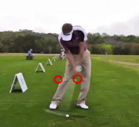 Knee position at impact.