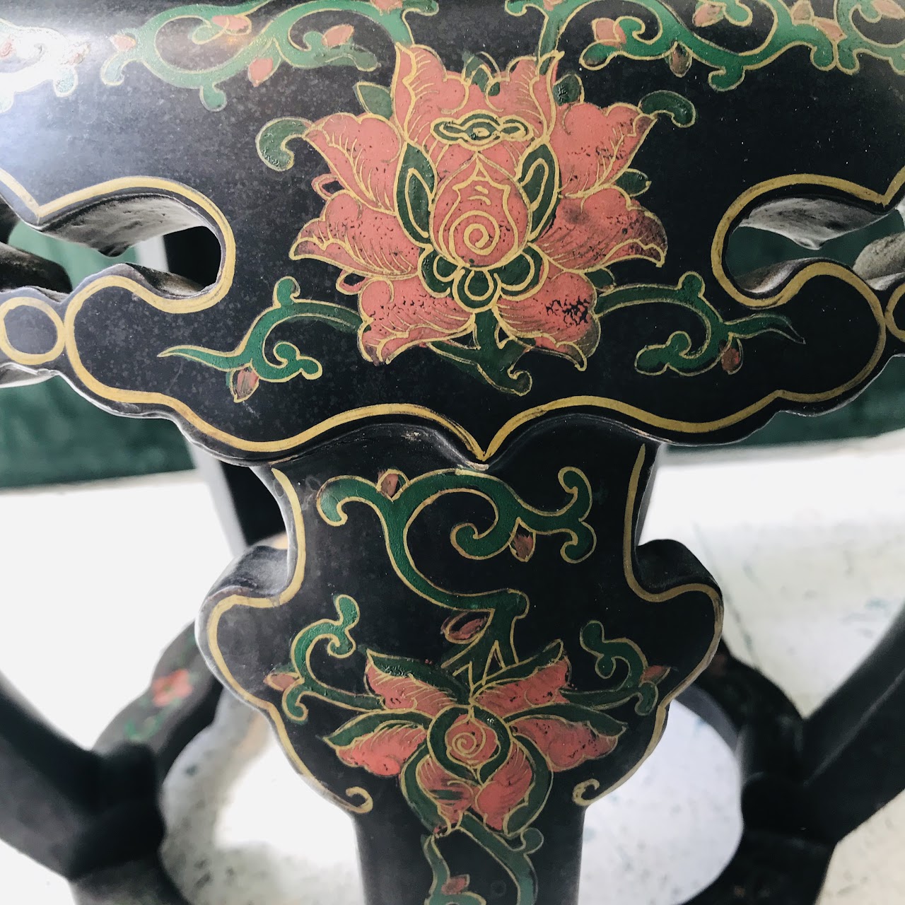 Chinoiserie Lacquered Stool #1