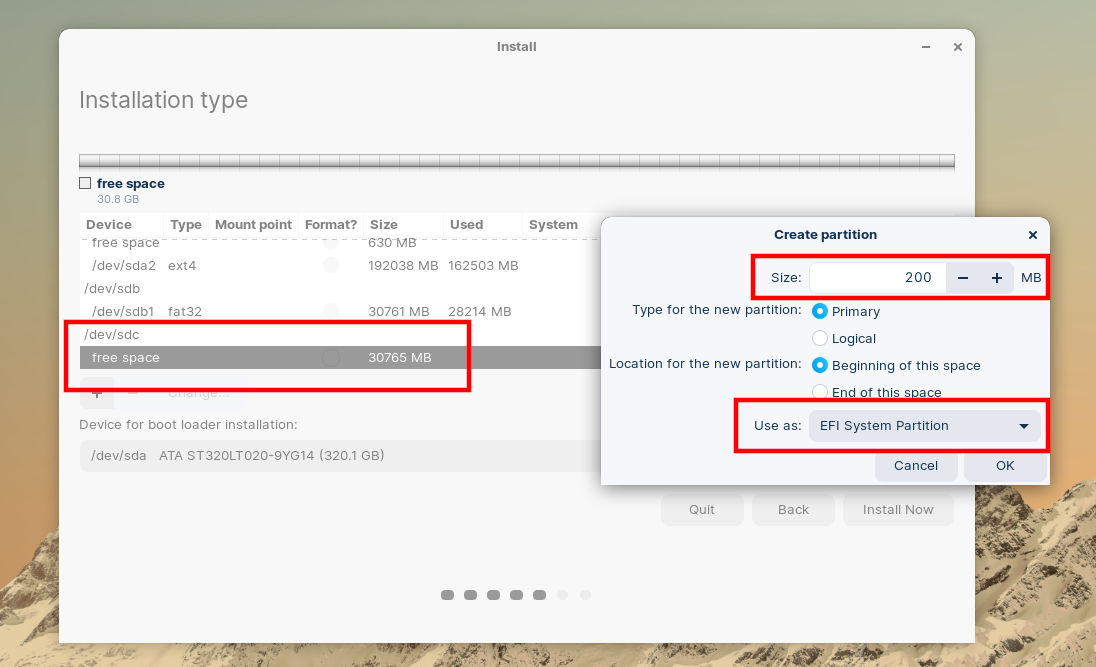 create efi system partition ubuntu 16.04