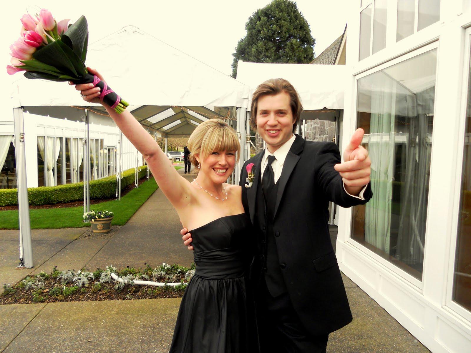 a black and pink wedding.