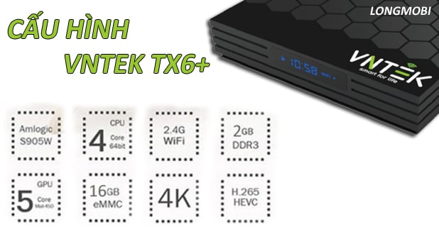 Android tv box vntek tx6+