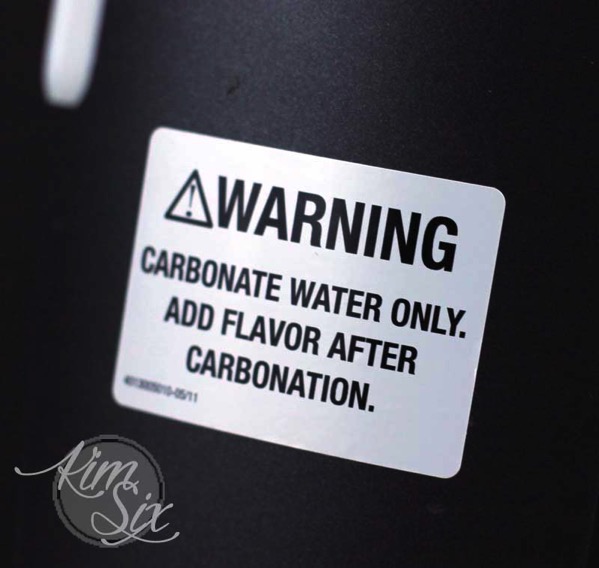 Warning on soda stream machine