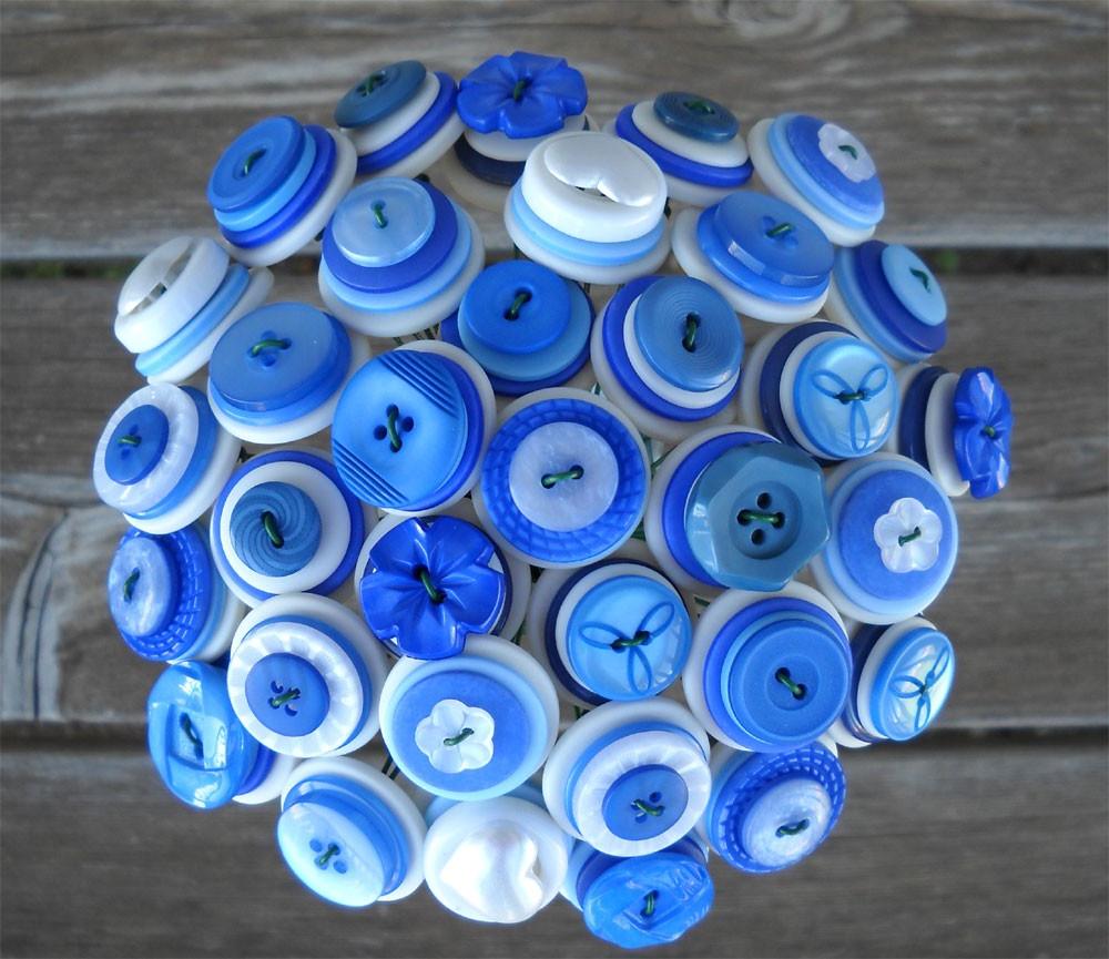 Shades of Blue Button Wedding