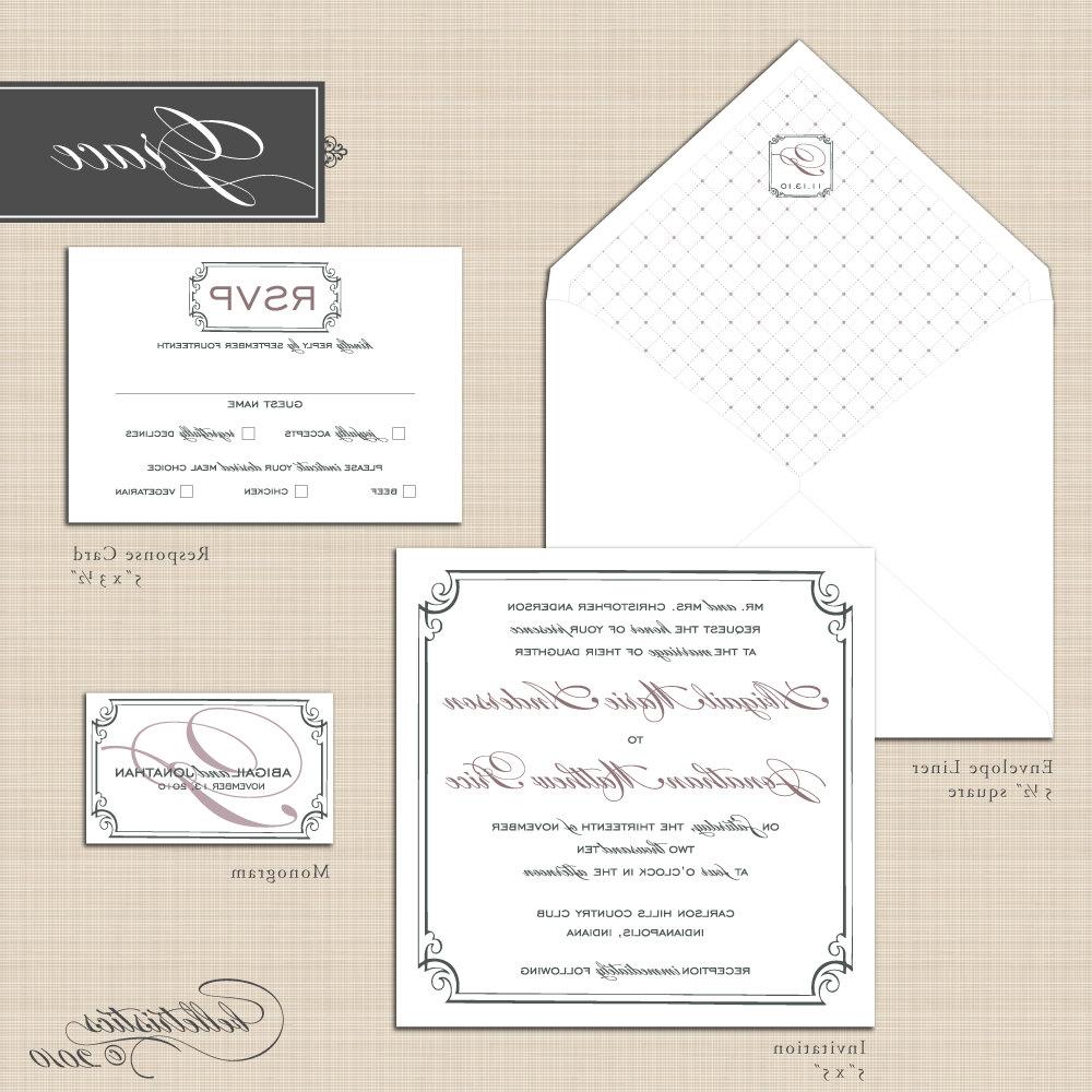 Printable Wedding Invitation Package- Grace. From belletristics