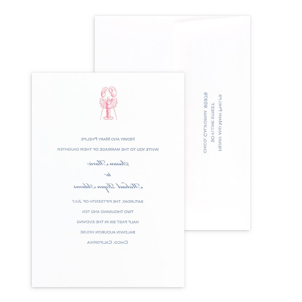 Lobster Letterpress Invitation