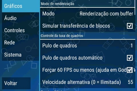 Melhor configuração para rodar qualquer jogo no emulador PPSSPP