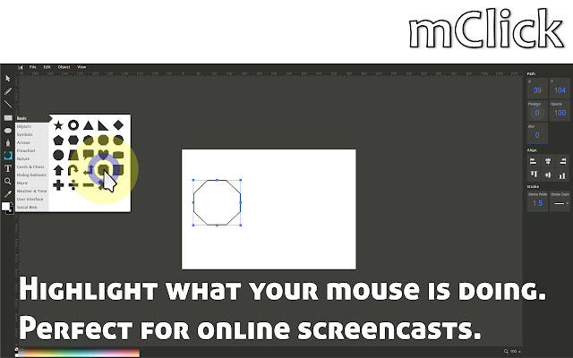 Mouse Click Highlighter (mClick) chrome extension