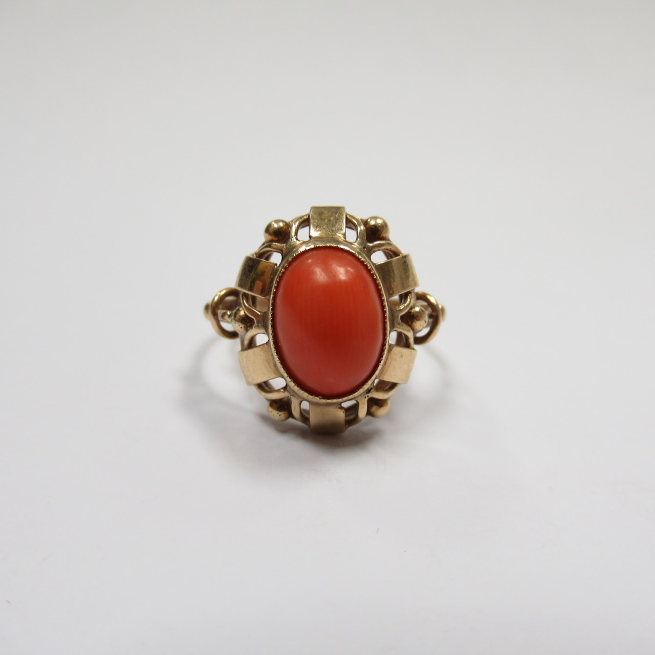 14K Gold and Coral Ring