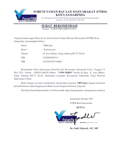 Rekomendasi FTBM Kota Samarinda