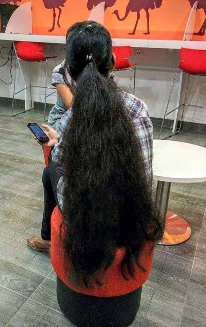 Village Barber Stories: Indian girl's low back length free hair style images