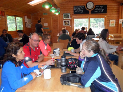 Group inside cafe