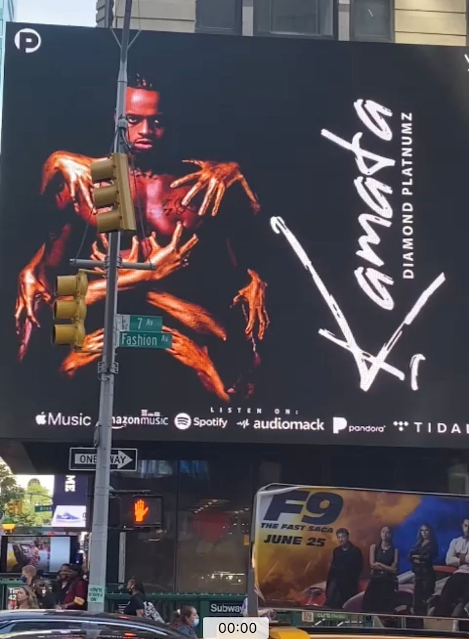 Kamata: Diamond Platnumz’s new song debuts on New York Times Square Bilboard