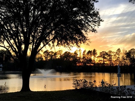 Sunset over the pond