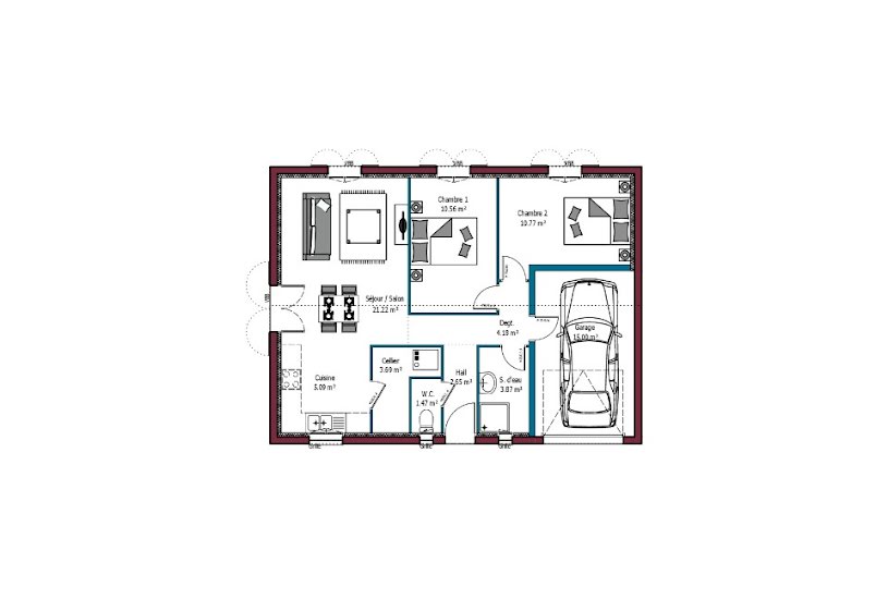  Vente Terrain + Maison - Terrain : 436m² - Maison : 63m² à Médis (17600) 