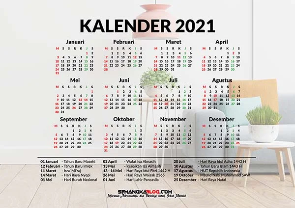 Kalender tema Joy of Living Room