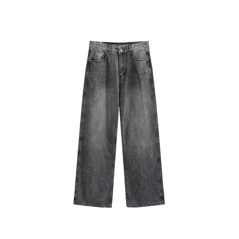 Gewaschene Jeans für Herren mit weitem Bein Schnitt Stilvolle Weite und Komfort für den Alltag. Lässig und modisch.