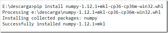 instalar numpy para opencv