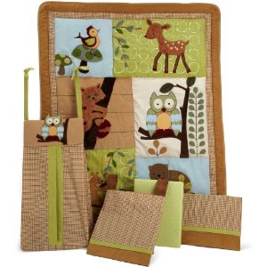  Lambs & Ivy 5 Piece Bedding Set, Enchanted Forest