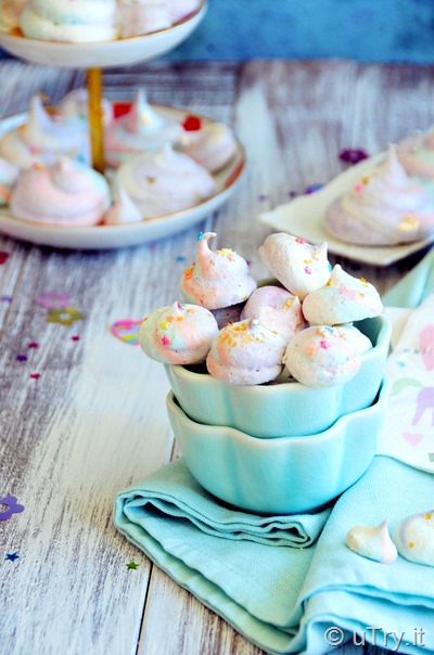 How to Make Unicorn Poop Rainbow Sour Lemon Meringue Cookies 檸檬彩虹蛋白曲奇 with all natural coloring.   http://uTry.it