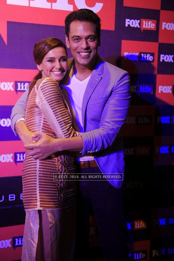 Shibani Dandekar and Samir Kochhar during the launch of FOX Traveller's new television channel FOX Life, in Mumbai, on July 16, 2014.