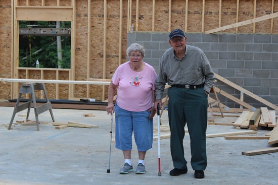 Mom and Dad at the garage