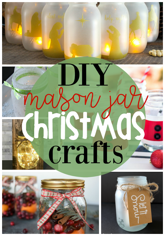 DIY Mason Jar Christmas Crafts at GingerSnapCrafts.com #Christmas #crafts #DIY #masonjars